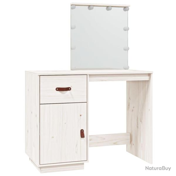 Coiffeuse avec led blanc 95 x 50 x 133,5 cm bois de pin massif 02_0006221