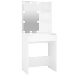 Coiffeuse design contemporain avec led 60 x 40 x 140 cm blanc 02_0006244