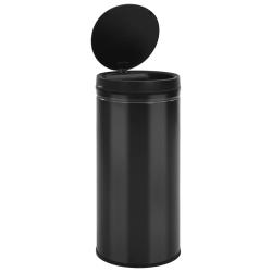 Poubelle &agrave; capteur automatique 80 litres acier au carbone noir 02_0006034