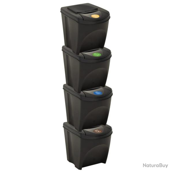 Poubelles empilables 4 pi�ces anthracite 100 litres 02_0006048