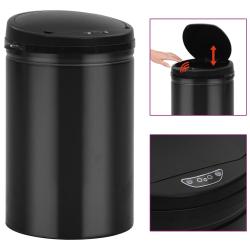 Poubelle &agrave; capteur automatique 30 litres acier au carbone noir 02_0006075