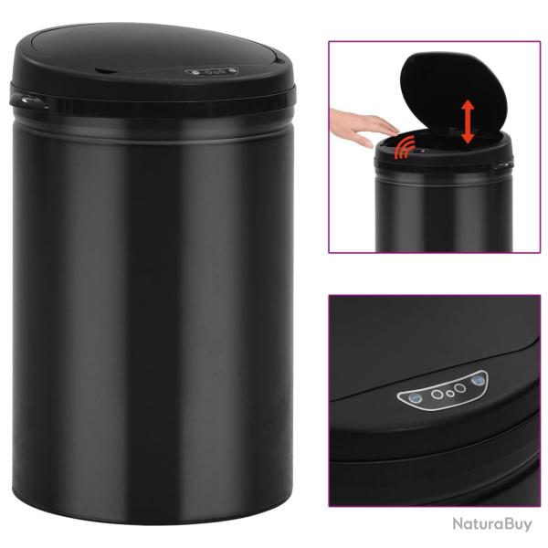 Poubelle � capteur automatique 30 litres acier au carbone noir 02_0006075
