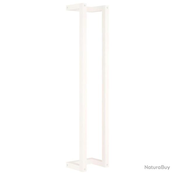 Porte-serviette blanc 23x18x110 cm bois de pin massif 02_0005499