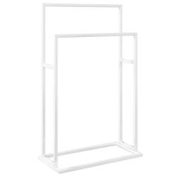 Porte-serviettes sur pied 48 x 24 x 78,5 cm fer blanc 02_0005457