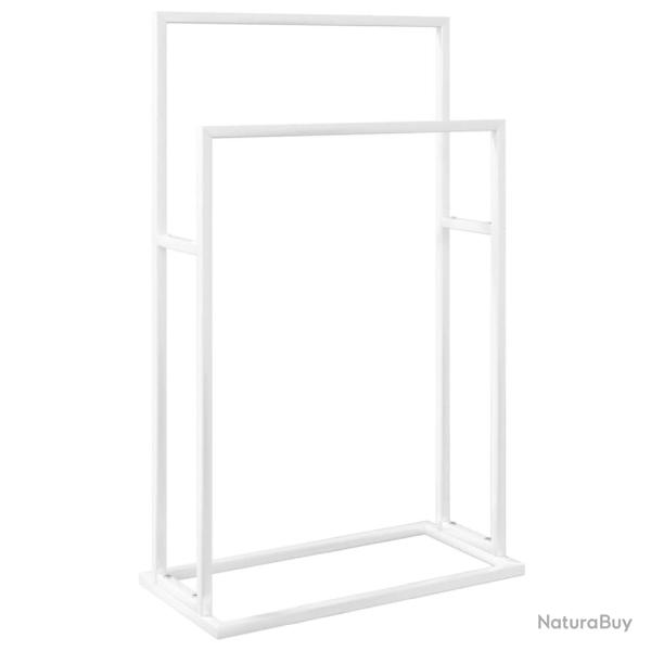 Porte-serviettes sur pied 48 x 24 x 78,5 cm fer blanc 02_0005457