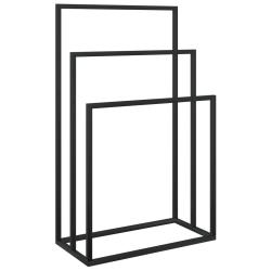 Porte-serviettes sur pied 48 x 24 x 79 cm fer noir 02_0005532