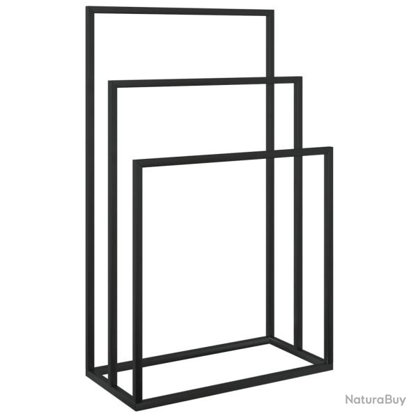 Porte-serviettes sur pied 48 x 24 x 79 cm fer noir 02_0005532