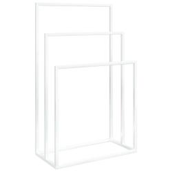 Porte-serviettes sur pied 48 x 24 x 79 cm fer blanc 02_0005490