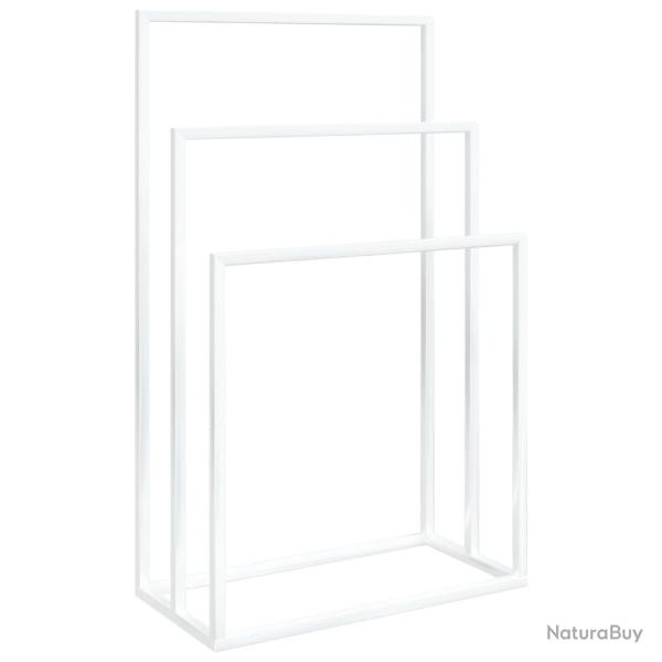 Porte-serviettes sur pied 48 x 24 x 79 cm fer blanc 02_0005490