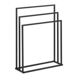Porte-serviette sur pied en acier 3 barres (3 barres, largeur 65 cm, capacit&eacute; de 6 kg, gris fonc&eacute;)