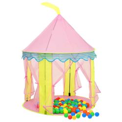Tente de jeu pour enfants avec 250 balles 100 x 100 x 127 cm rose 02_0005168