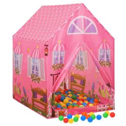 Tente de jeu pour enfants avec 250 balles 69 x 94 x 104 cm rose 02_0005193