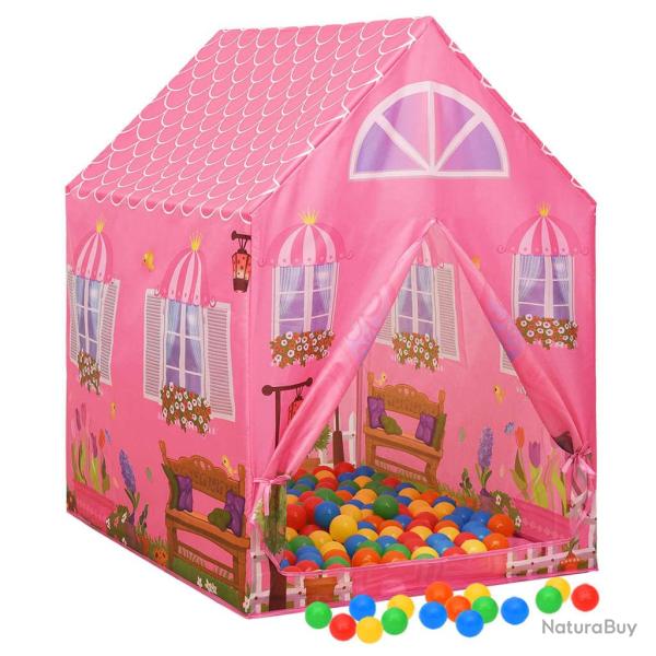 Tente de jeu pour enfants avec 250 balles 69 x 94 x 104 cm rose 02_0005193