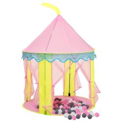 Tente de jeu pour enfants avec 250 balles 100 x 100 x 127 cm rose 02_0005169