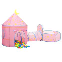 Tente de jeu pour enfants avec 250 balles 301 x 120 x 128 cm rose 02_0005190