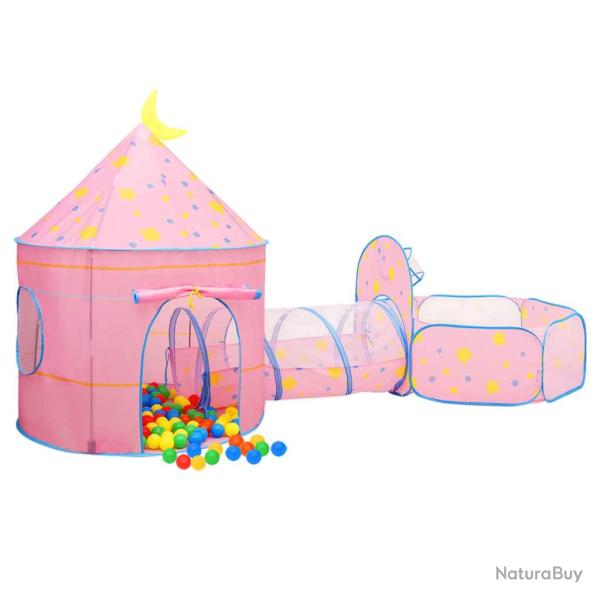 Tente de jeu pour enfants avec 250 balles 301 x 120 x 128 cm rose 02_0005190