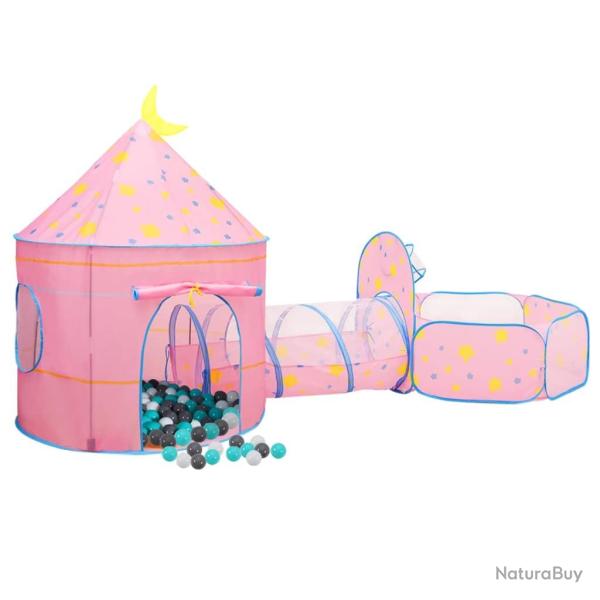 Tente de jeu pour enfants avec 250 balles 301 x 120 x 128 cm rose 02_0005147