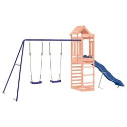 Aire de jeux d'ext&eacute;rieur balan&ccedil;oires toboggan portiques robuste jeux jardin 492 x 185 x 239 cm bois