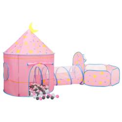 Tente de jeu pour enfants avec 250 balles rose 301x120x128 cm 02_0005123