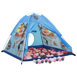 Tente de jeu pour enfants avec 250 balles 120 x 120 x 90 cm bleu 02_0005124