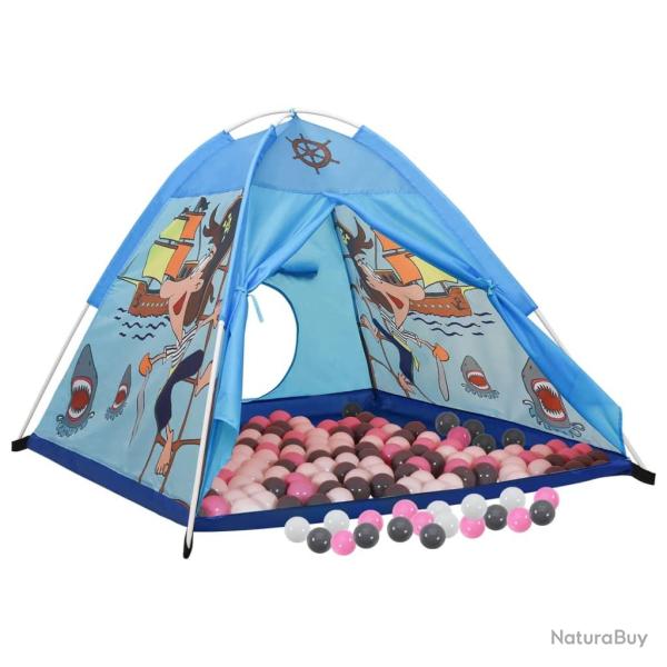 Tente de jeu pour enfants avec 250 balles 120 x 120 x 90 cm bleu 02_0005124