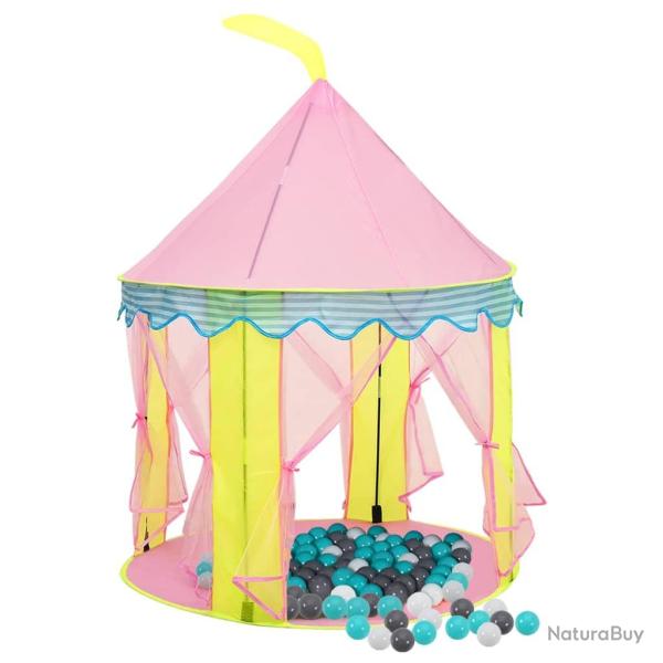 Tente de jeu pour enfants avec 250 balles 100 x 100 x 127 cm rose 02_0005125