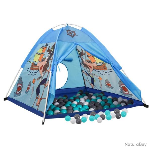 Tente de jeu pour enfants avec 250 balles 120 x 120 x 90 cm bleu 02_0005192