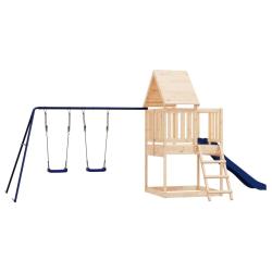 Aire de jeux d'ext&eacute;rieur balan&ccedil;oires toboggan portiques robuste jeux jardin 564 x 235 x 228 cm bois