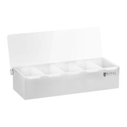 Pr&eacute;sentoir &agrave; r&eacute;cipients 5 x 450 ml acier inoxydable / PP 14_0004200