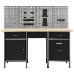 Etabli 160 cm avec 4 panneaux muraux table de travail rangement atelier garage 02_0003665