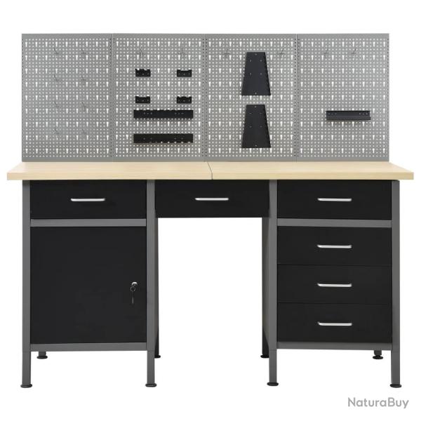 Etabli 160 cm avec 4 panneaux muraux table de travail rangement atelier garage 02_0003665