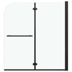 Cabine de douche salle de bain pliable 2 panneaux ESG 120 x 140 cm noir 02_0003135