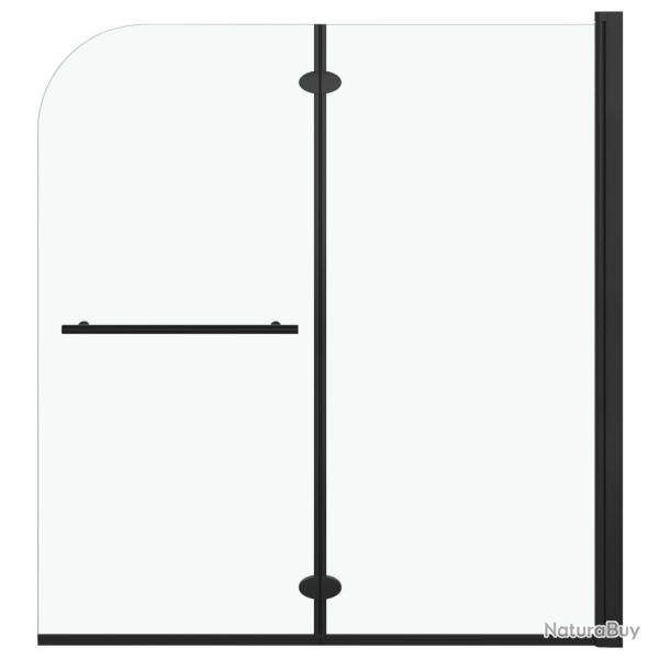 Cabine de douche salle de bain pliable 2 panneaux ESG 120 x 140 cm noir 02_0003135