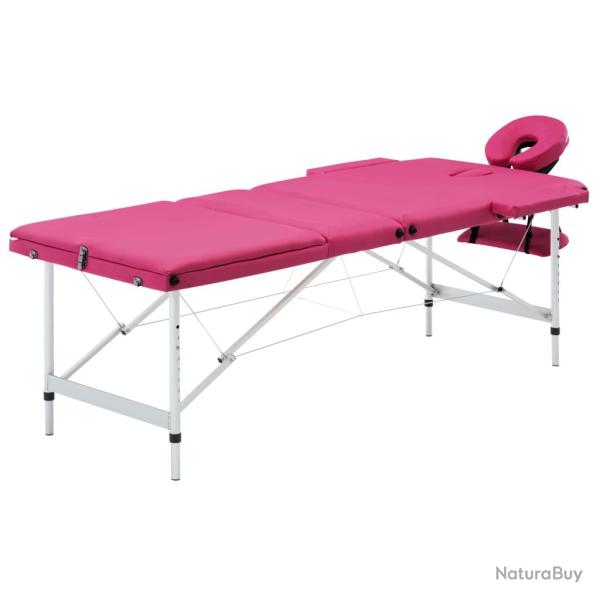 Table de massage pliable 3 zones Inox rose 02_0001827