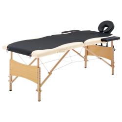 Table de massage pliable 2 zones bois noir et beige 02_0001814