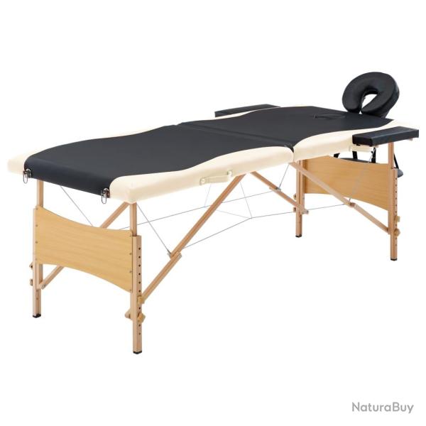 Table de massage pliable 2 zones bois noir et beige 02_0001814