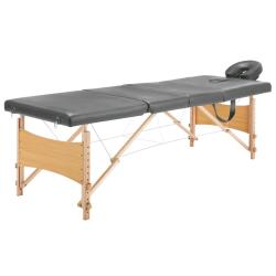 Table de massage avec 4 zones cadre en bois banc de massage appuie-t&ecirc;te accoudoir r&eacute;glable lit de m