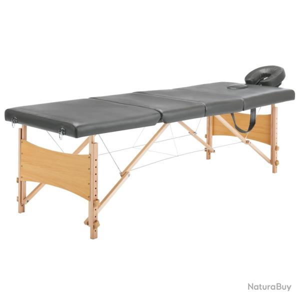Table de massage avec 4 zones cadre en bois banc de massage appuie-t�te accoudoir r�glable lit de m