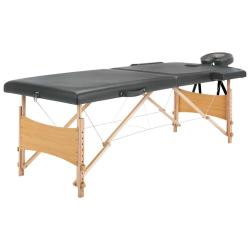 Table de massage avec 2 zones cadre en bois 186 x 68 cm gris anthracite02_0001800