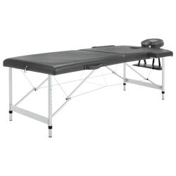 Table de massage 2 zones cadre en Inox 186 x 68 cm anthracite 02_0001797