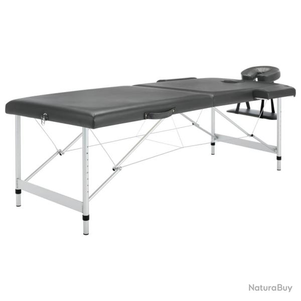 Table de massage 2 zones cadre en Inox 186 x 68 cm anthracite 02_0001797