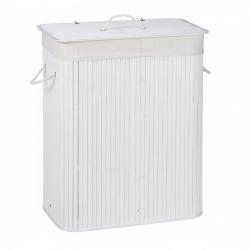 Panier corbeille &agrave; linge 2 compartiments avec sac 95 litres bambou blanc 13_0001904_2