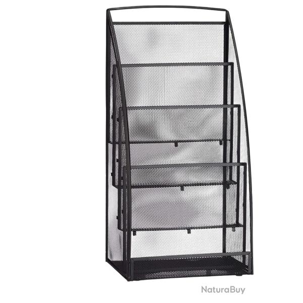 Porte-revues m�tal porte-journaux porte-magazines 4 compartiments salle d'attente noir 13_0002192_2