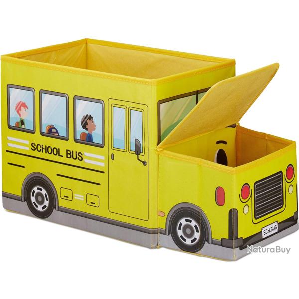 Tabouret pouf coffre bo�te � Jouets pouf enfant pliable jaune 13_0002812_3