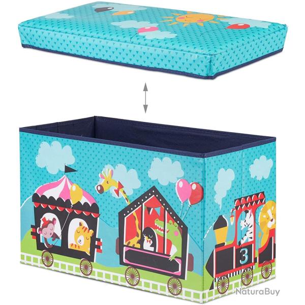 Tabouret coffre bo�te jouet pouf rangement enfant bleu 13_0002763_3