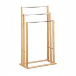 Porte-serviettes sur pied 3 bras salle de bain bambou 13_0002272