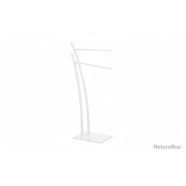 Porte-serviettes sur pied 88 cm moderner design en acier blanc 13_0002278