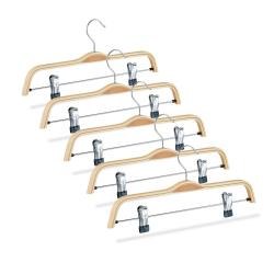 Lot de 5 cintres &agrave; pantalons en bois 13_0002503