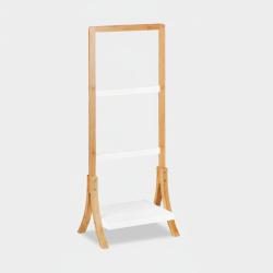Porte pied rangement support pour serviettes de bain 3 barres 103 cm bambou 13_0002255