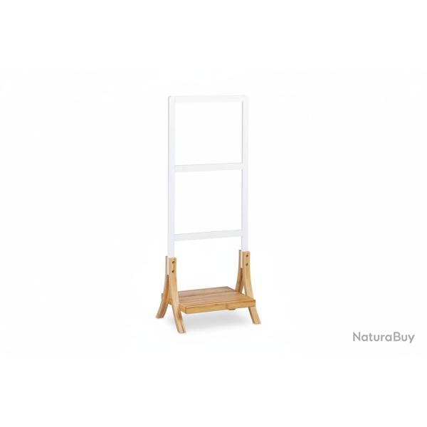 Porte-serviettes sur pied 3 barres bras bois blanc 13_0002273